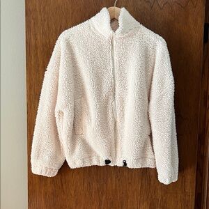 Plush Off White Sherpa Zip Jacket